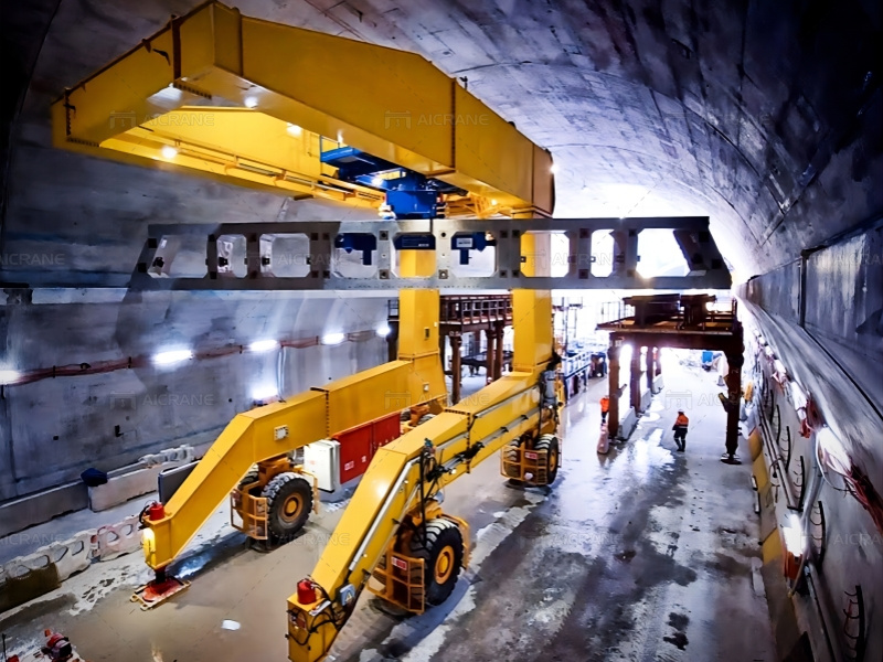 Козловой кран используются для строительства туннелей